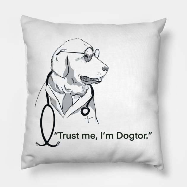 Trust Me I’m Dogtor Pillow by CartoonMyDog!