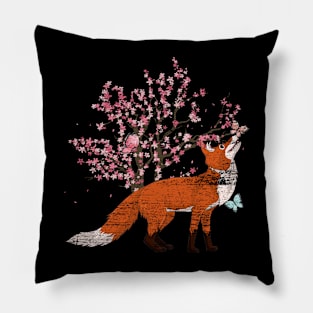 Nature Cherry Blossom Tree Cute Forest Animal Fox Pillow