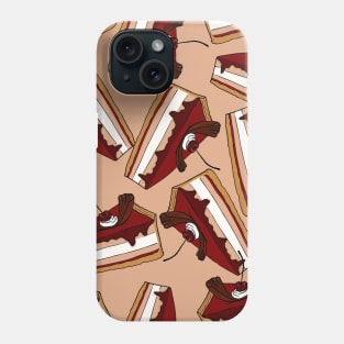 pattern with mousse cake with cherries and berry jam Phone Case