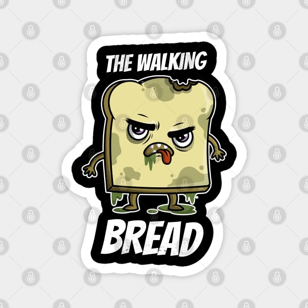 The Walking Bread Funny Halloween Kawaii Zombie Bread Character Magnet by creative