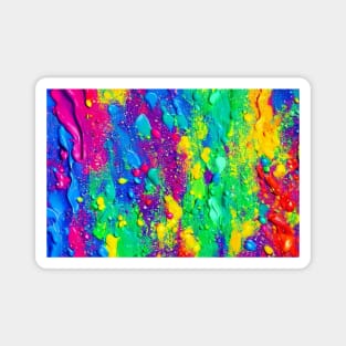 Abstract vibrant colors fun, celebration and joy paints merging, merging, socializing Magnet