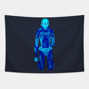 Futuristic Dystopian Sci-Fi AI Robotic Cyborg Transhuman Artwork Tapestry