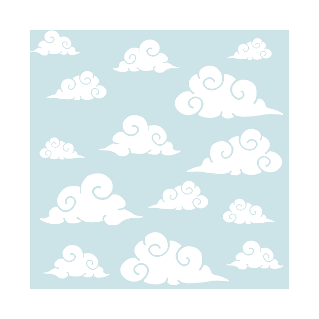 Blue sky with cloud print by ballooonfish