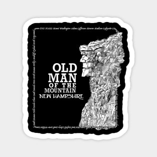 Old Man of the Mountain New Hampshire naturally formed granite profile Magnet