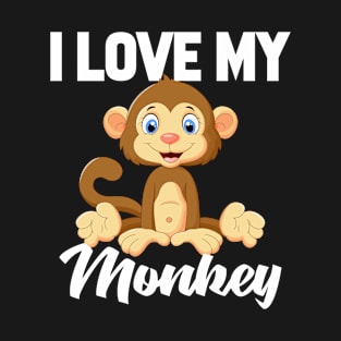 I Love My Monkey T-Shirt Funny Gifts for Men Women Kids T-Shirt