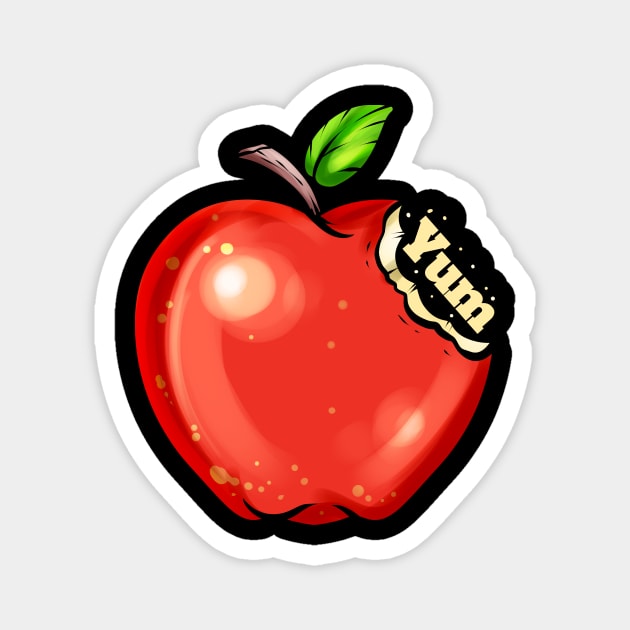 Apples Are Tasty - Yum Says The Vegetarian And Vegan Magnet by SinBle