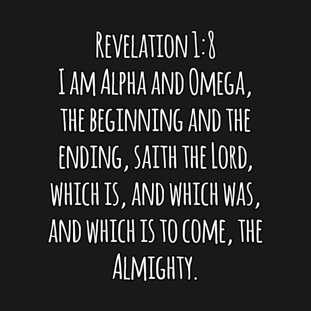 Revelation 1:8 King James Version (KJV) Bible Verse Typography by Holy Bible Verses