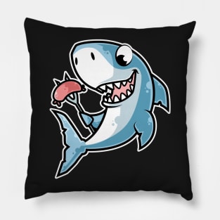 Shark Cooking Sausages Barbecue BBQ design Pillow