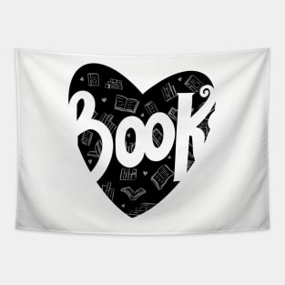 Book lover - black and white Tapestry