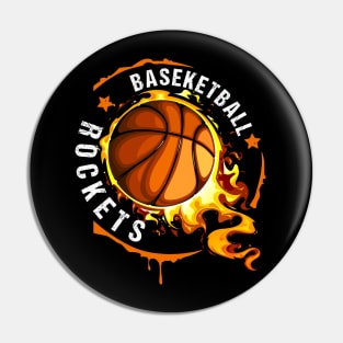 Graphic Basketball Name Rockets Classic Styles Team Pin