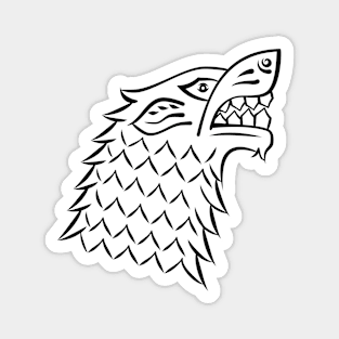 Viking Wolf (black) Magnet