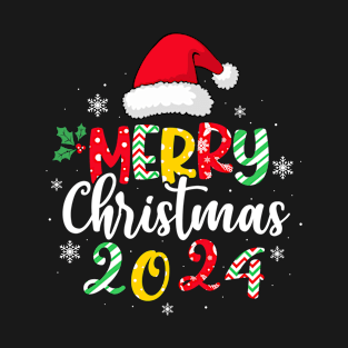 Merry Christmas 2024 Santa Elf Matching Family Xmas Pajama T-Shirt