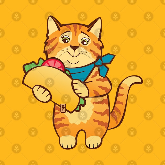 Cat with Taco by Sue Cervenka