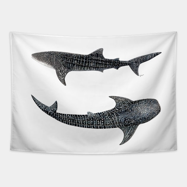 Whale sharks Tapestry by chloeyzoard