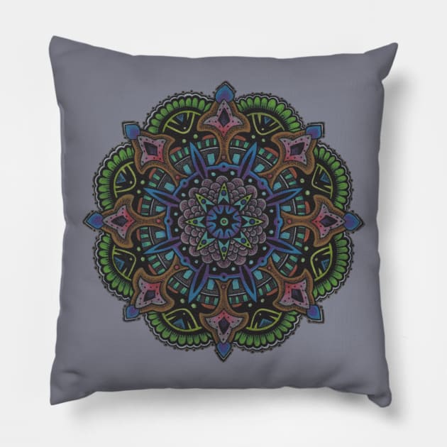 Peacock Mandala T-Shirt Pillow by Michael Gardner