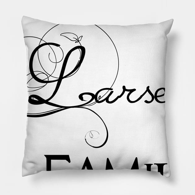 The Larsen Family ,Larsen Surname Pillow by Francoco