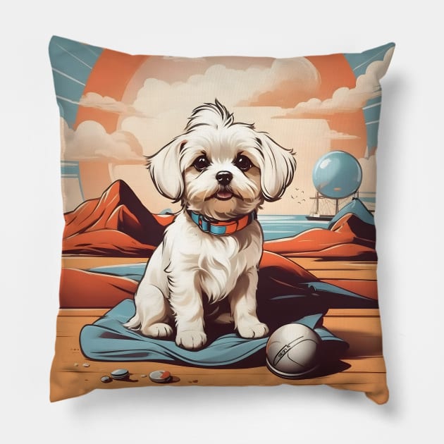 Cute Maltese Pillow by Leon Star Shop