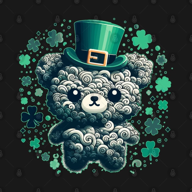 Happy st patricks day Kawaii green bear by TomFrontierArt