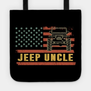 Jeep Uncle American Flag Jeep Vintage Jeep Father's Day Gift Jeep papa Tote