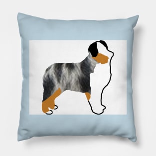 miniature american shepherd blue merle silhouette Pillow