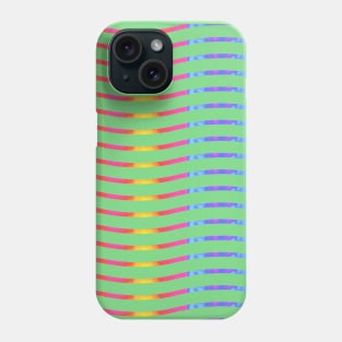 Wavy Lines Rainbow on Soft Green Phone Case