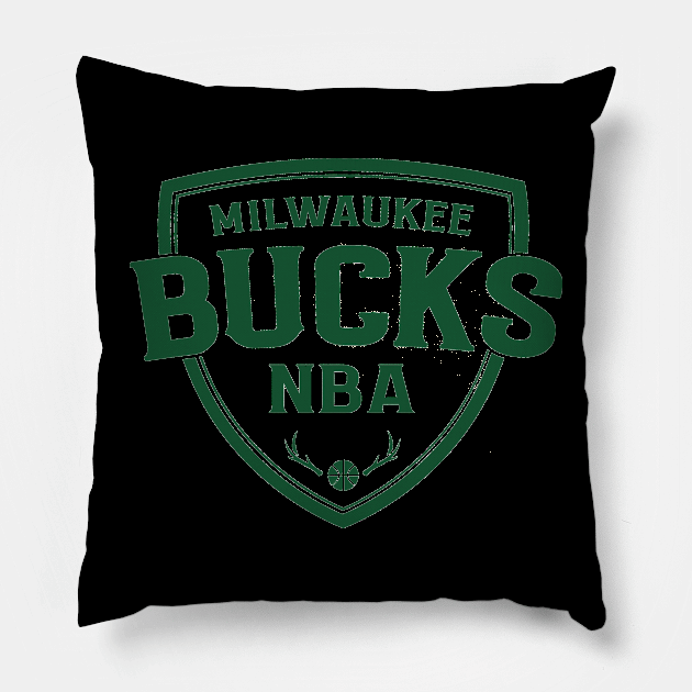 Milwaukee Bucks Crest Pillow by monitormonkey