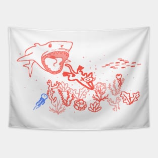 owie scuba dive Tapestry