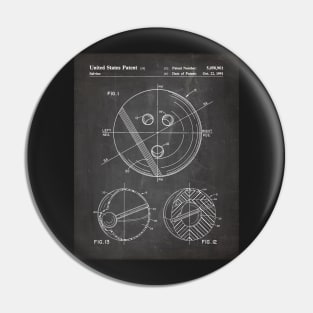 Bowling Ball Patent - Bowler 10 Pin Bowling Art - Black Chalkboard Pin