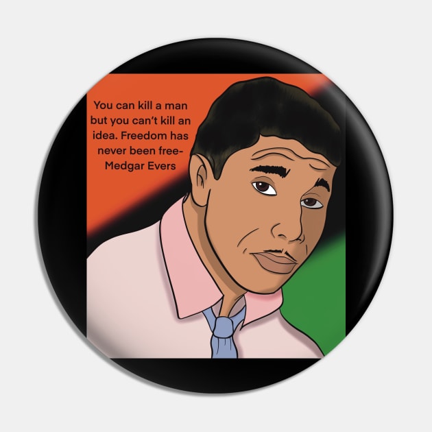 Medgar Evers Pin by Dr Paul Art