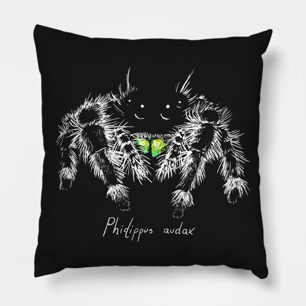 Phidippus audax Pillow by Meganopteryx