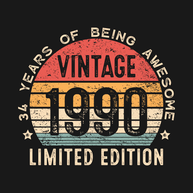 Vintage 1990, 33rd Birthday Gift 33 years old by Shrtitude