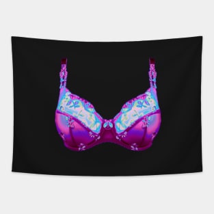 Magenta and ice blue floral lace bra  Sticker for Sale by dinaaaaaah