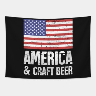 American Flag And Craft Beer Tapestry