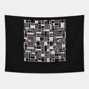 Map Lines Blush Tapestry