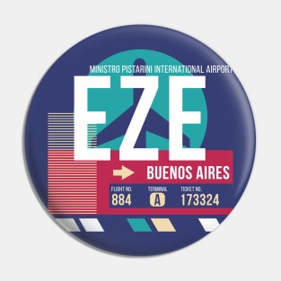Buenos Aries, Argentina (EZE) Airport Code Baggage Tag E Pin