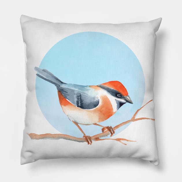 Orange bird Pillow by Gribanessa
