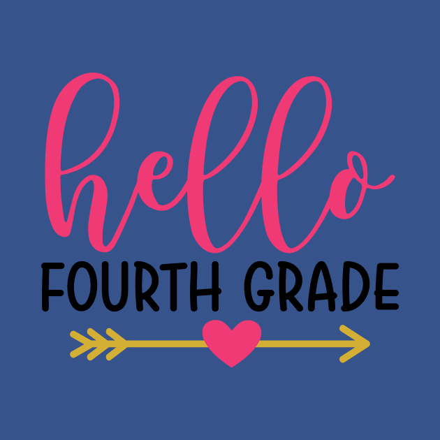 Hello Fourth Grade Kids Back to School Cute by ThreadSupreme