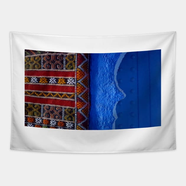 BESIDE the BLUE DOOR. Casablanca, Morocco Tapestry by mister-john