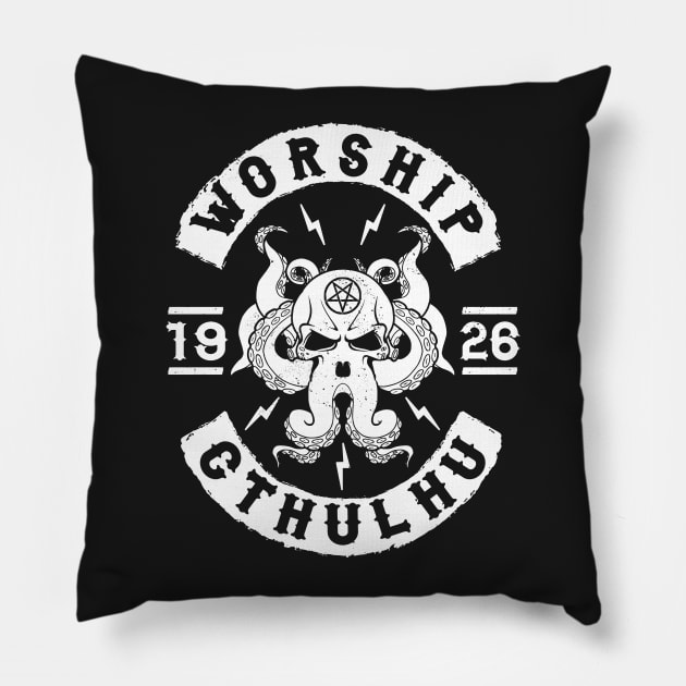 CTHULHU AND LOVECRAFT - WORSHIP CTHULHU Pillow by ShirtFace