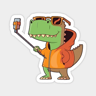 T-Rex Selfie Cartoon Magnet