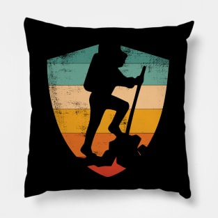 Hikers badge vintage sunset distressed Pillow