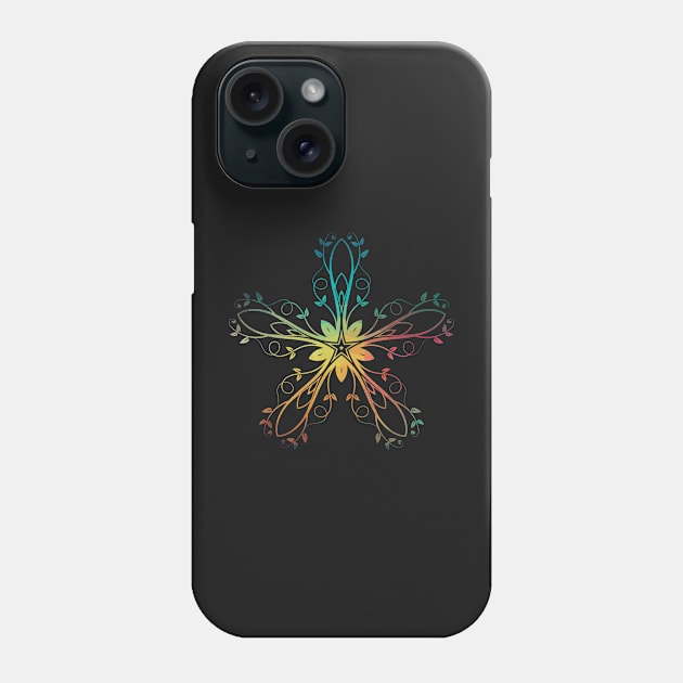 Rainbow abstract flower star design 12 Phone Case by AdiDsgn