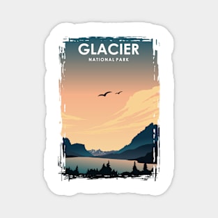 Glacier National Park Travel Poster Magnet