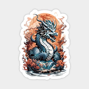 Japanese dragon Watatsumi in his underwater palace Magnet