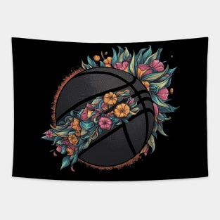 boho floral flowers for basketball player and lover Tapestry