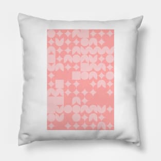 Girly Pinkish Geometric Pattern - Flowers & Stars #26 Pillow