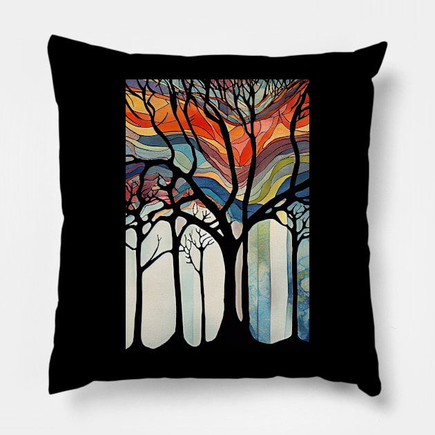 Oak Grove Minimalism Art Print Pillow by Artifique