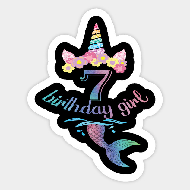7th Birthday Girl Boy T Shirt 7 Years Old Party Gift 7th Birthday Gift Ideas Sticker Teepublic
