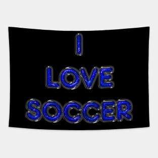 I Love Soccer - Blue Tapestry