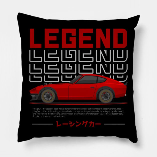 Tuner Red 240Z JDM Pillow by GoldenTuners